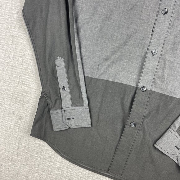 Oakley Shirt Gray Color Block Button down Long Sleeve Men Sz M Slim Fit - Picture 5 of 16
